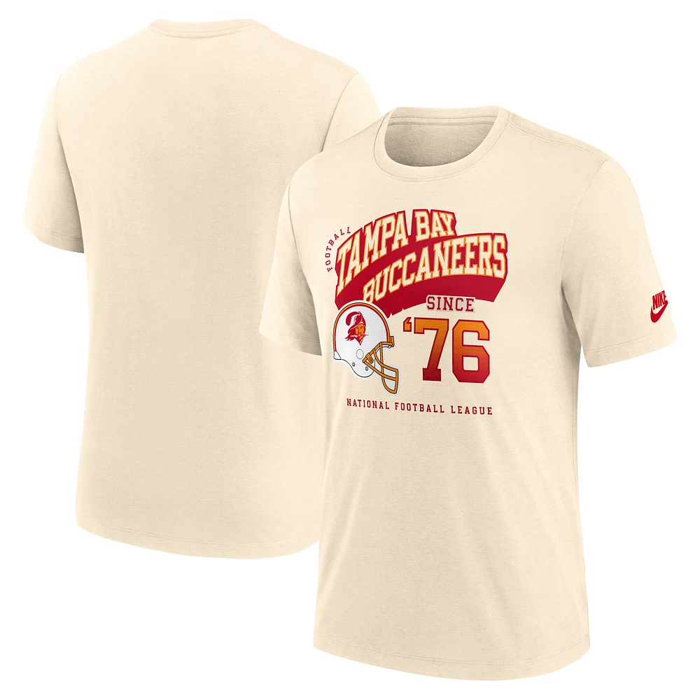 Men's Nike  Natural Tampa Bay Buccaneers Rewind Tri-Blend T-Shirt