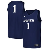 Men's Nike #1 Navy Xavier Musketeers  Replica Basketball Jersey