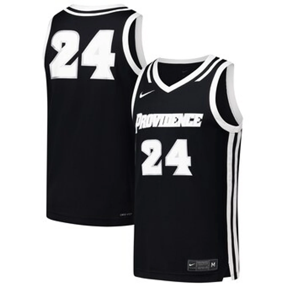 Men's Nike #24 Black Providence Friars  Replica Basketball Jersey