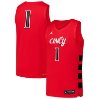 Men's Jordan Brand #1 Red Cincinnati Bearcats  Replica Basketball Jersey