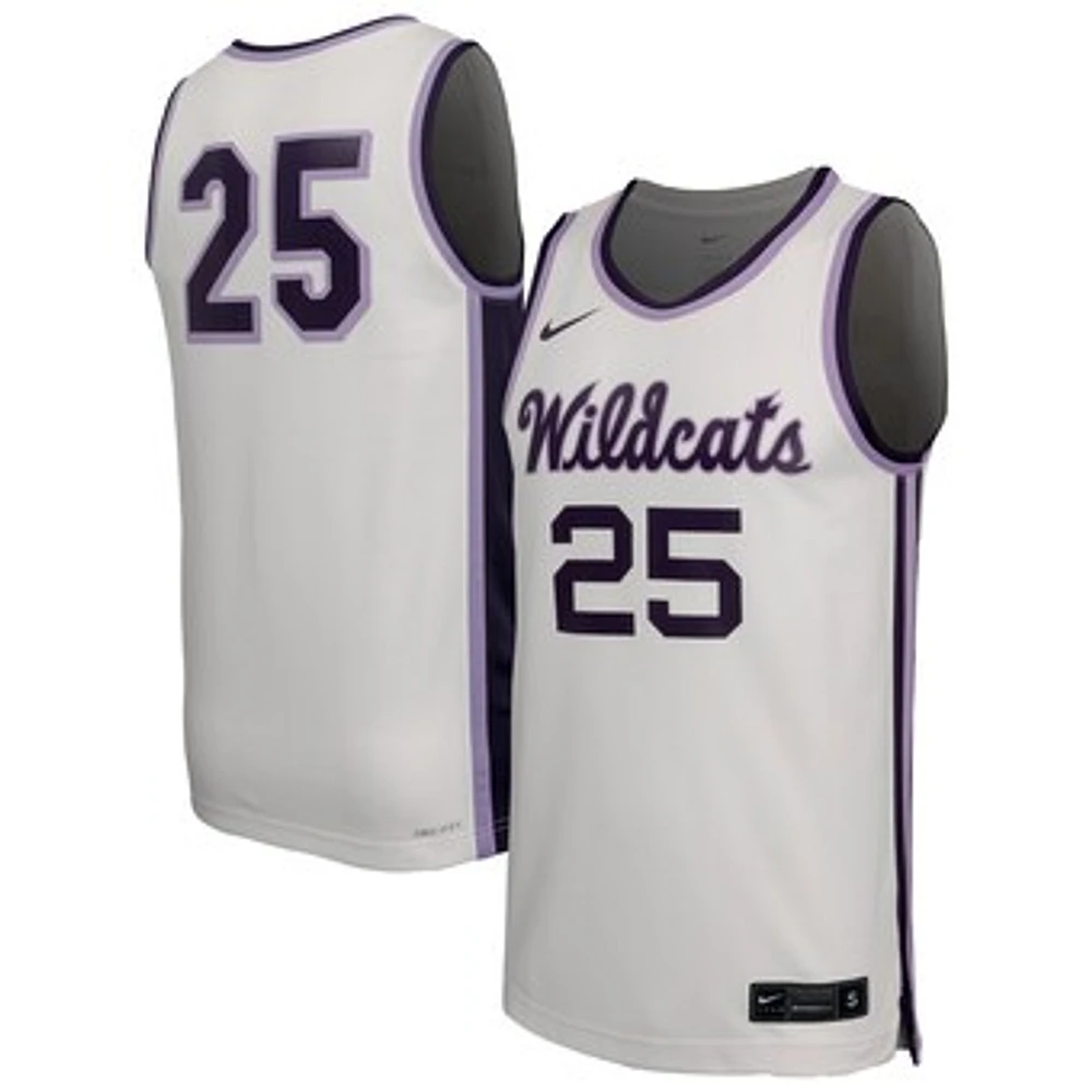 Men's Nike  White Kansas State Wildcats #25 Retro Replica Basketball Jersey