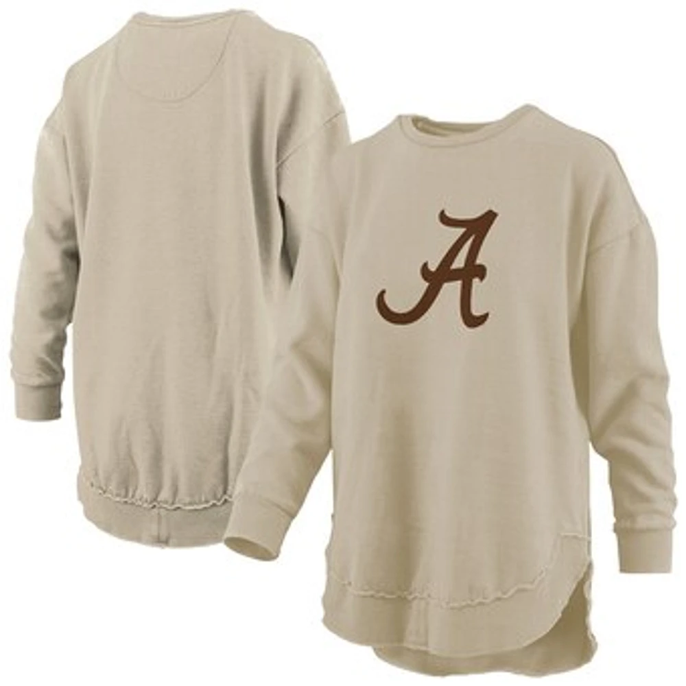 Women's Pressbox Tan Alabama Crimson Tide Poncho Fleece Pullover Sweatshirt