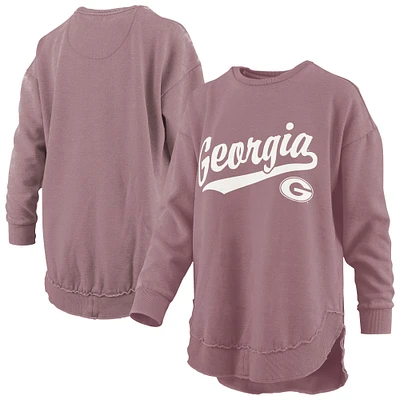 Women's Pressbox Pink Georgia Bulldogs Poncho Fleece Pullover Sweatshirt