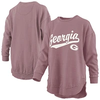 Women's Pressbox Pink Georgia Bulldogs Poncho Fleece Pullover Sweatshirt