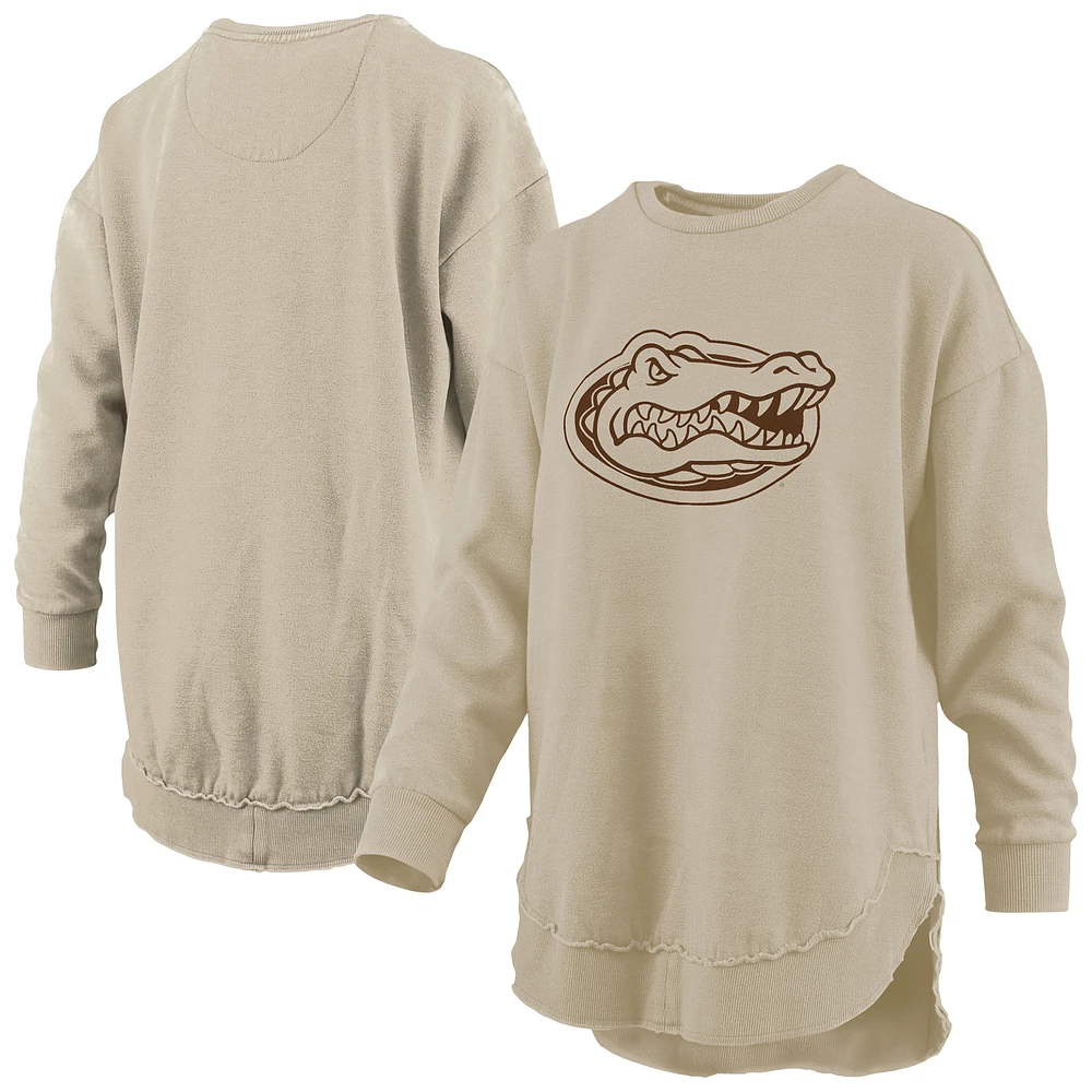 Women's Pressbox Tan Florida Gators Poncho Fleece Pullover Sweatshirt