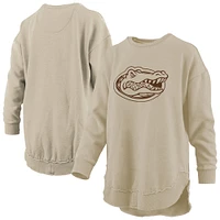 Women's Pressbox Tan Florida Gators Poncho Fleece Pullover Sweatshirt