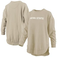 Women's Pressbox Tan Penn State Nittany Lions Poncho Fleece Pullover Sweatshirt