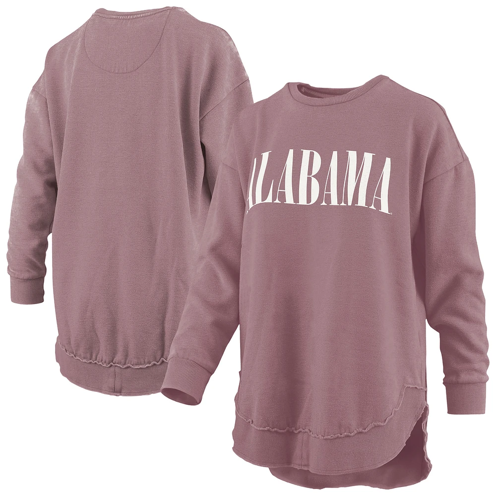 Women's Pressbox Pink Alabama Crimson Tide Poncho Fleece Pullover Sweatshirt