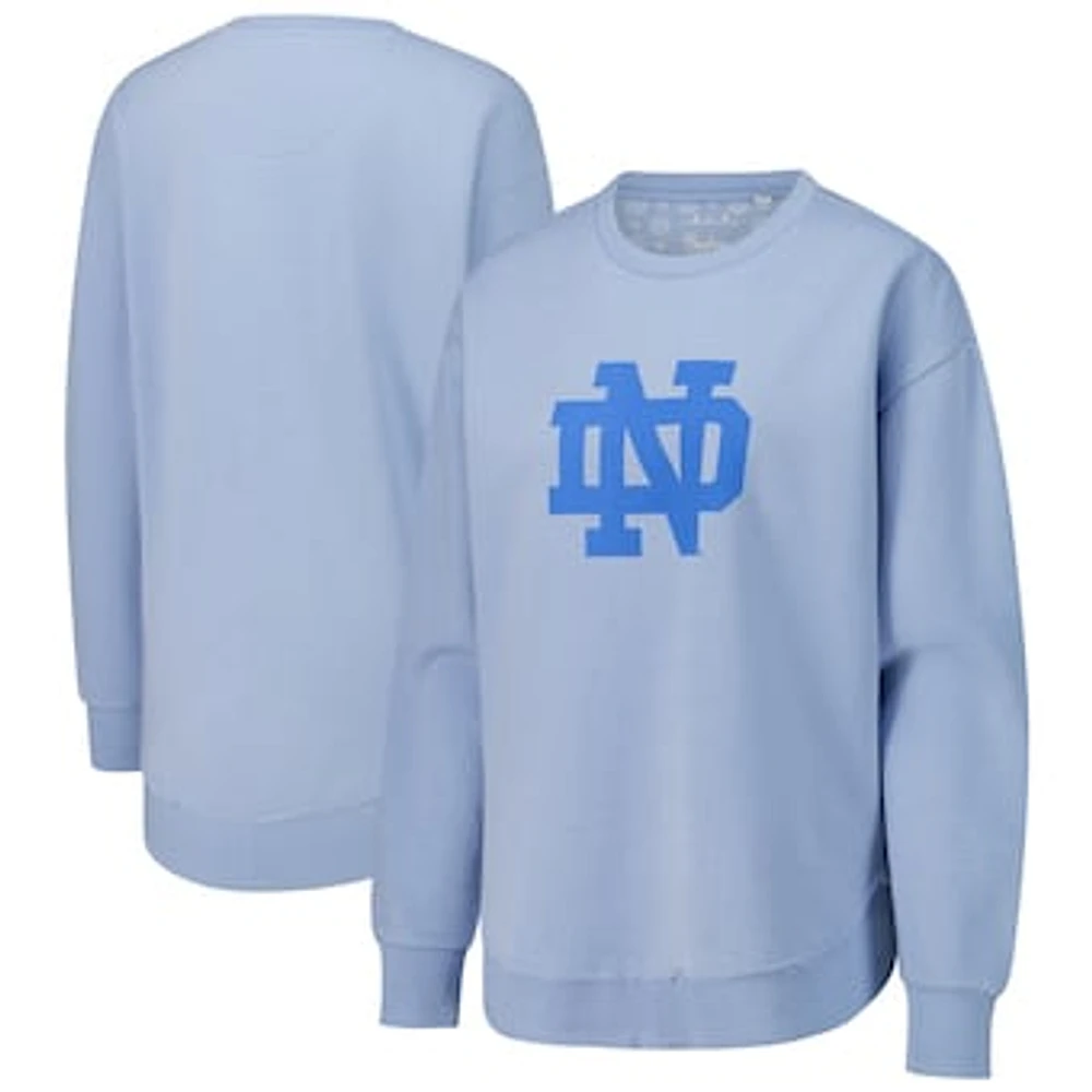 Women's Pressbox Light Blue Notre Dame Fighting Irish Poncho Fleece Pullover Sweatshirt