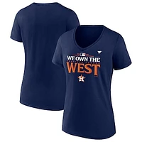 Women's Fanatics  Navy Houston Astros 2024 AL West Division Champions Plus Locker Room T-Shirt