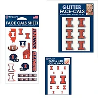 WinCraft Illinois Fighting Illini 4" x 7" Waterless Tattoos Set