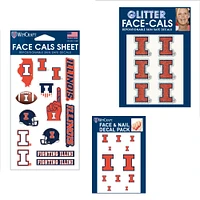 WinCraft Illinois Fighting Illini 4" x 7" Waterless Tattoos Set