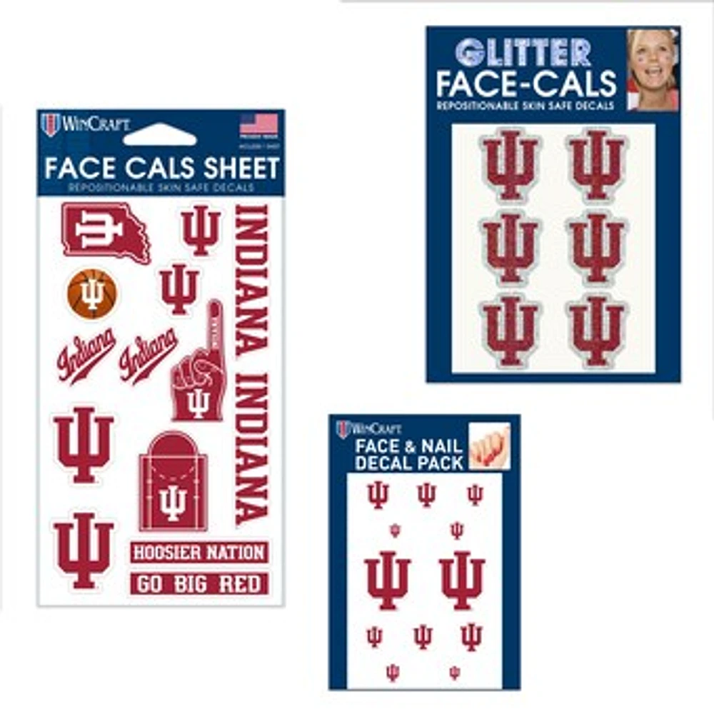 WinCraft Indiana Hoosiers 4" x 7" Waterless Tattoos Set