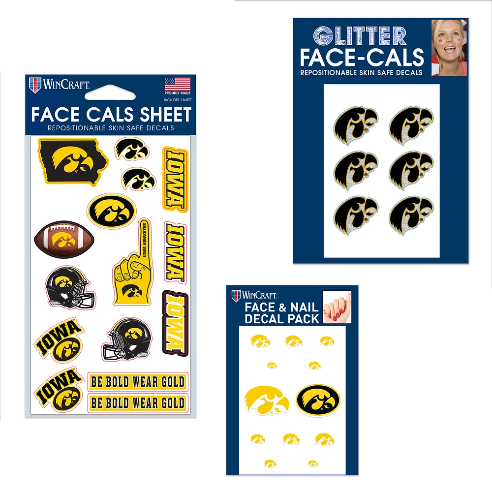 WinCraft Iowa Hawkeyes 4" x 7" Waterless Tattoos Set