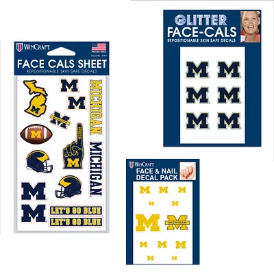 WinCraft Michigan Wolverines 4" x 7" Waterless Tattoos Set