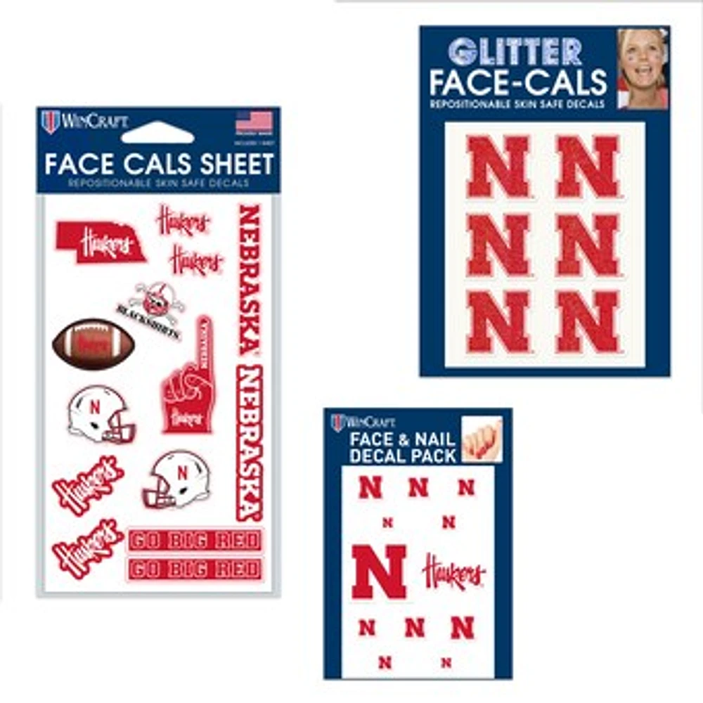 WinCraft Nebraska Huskers 4" x 7" Waterless Tattoos Set