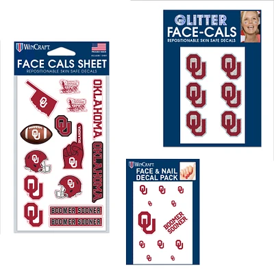 WinCraft Oklahoma Sooners 4" x 7" Waterless Tattoos Set