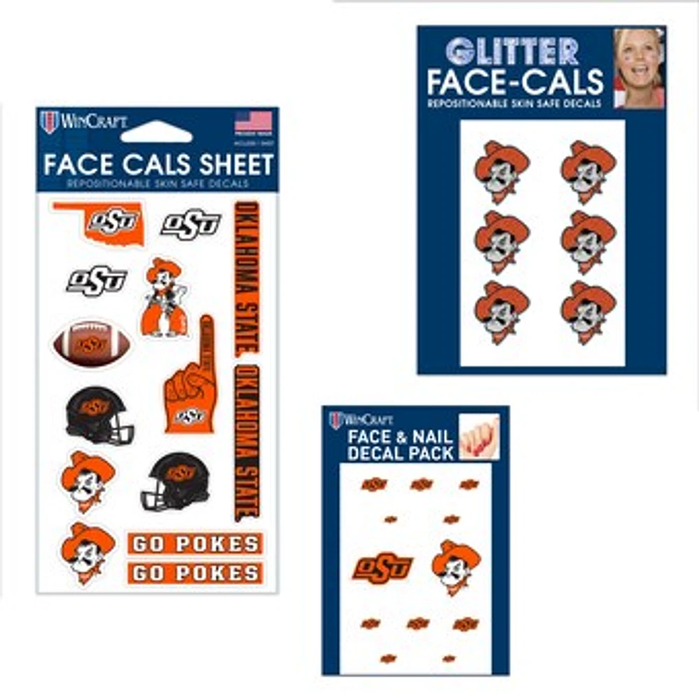 WinCraft Oklahoma State Cowboys 4" x 7" Waterless Tattoos Set