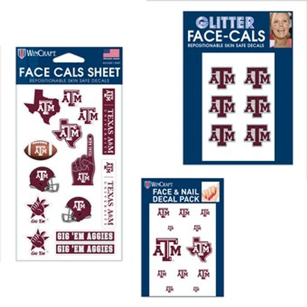 WinCraft Texas A&M Aggies 4" x 7" Waterless Tattoos Set