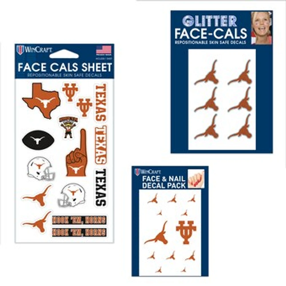 WinCraft Texas Longhorns 4" x 7" Waterless Tattoos Set