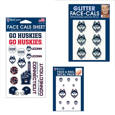 WinCraft UConn Huskies 4" x 7" Waterless Tattoos Set