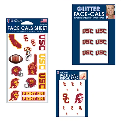 WinCraft USC Trojans 4" x 7" Waterless Tattoos Set