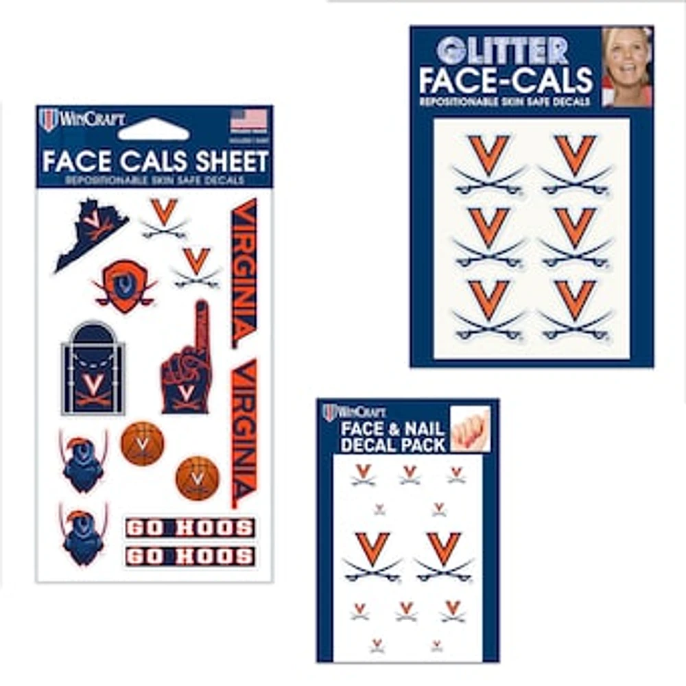 WinCraft Virginia Cavaliers 4" x 7" Waterless Tattoos Set