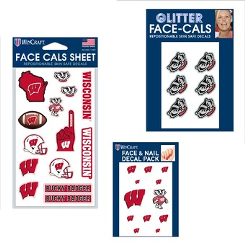 WinCraft Wisconsin Badgers 4" x 7" Waterless Tattoos Set