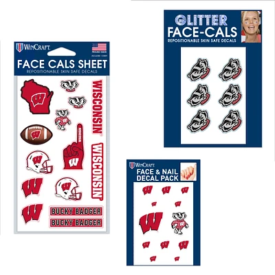 WinCraft Wisconsin Badgers 4" x 7" Waterless Tattoos Set