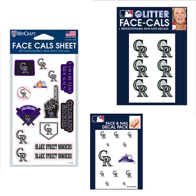 WinCraft Colorado Rockies 4" x 7" Waterless Tattoos Set