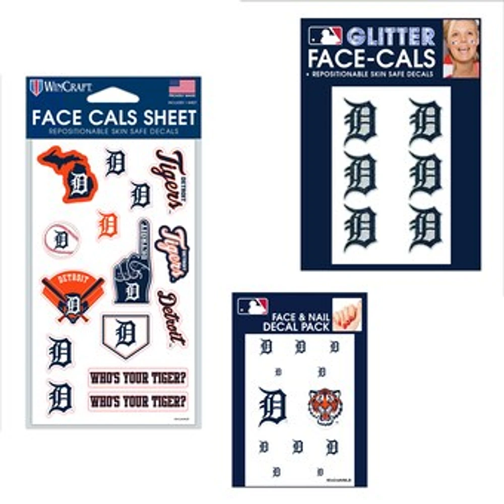 WinCraft Detroit Tigers 4" x 7" Waterless Tattoos Set