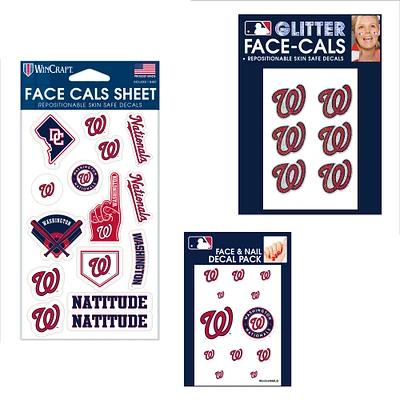 WinCraft Washington Nationals 4" x 7" Waterless Tattoos Set