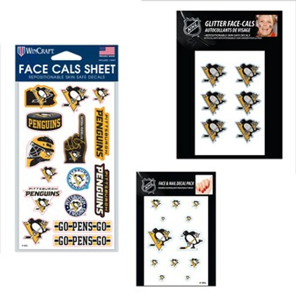 WinCraft Pittsburgh Penguins 4" x 7" Waterless Tattoos Set