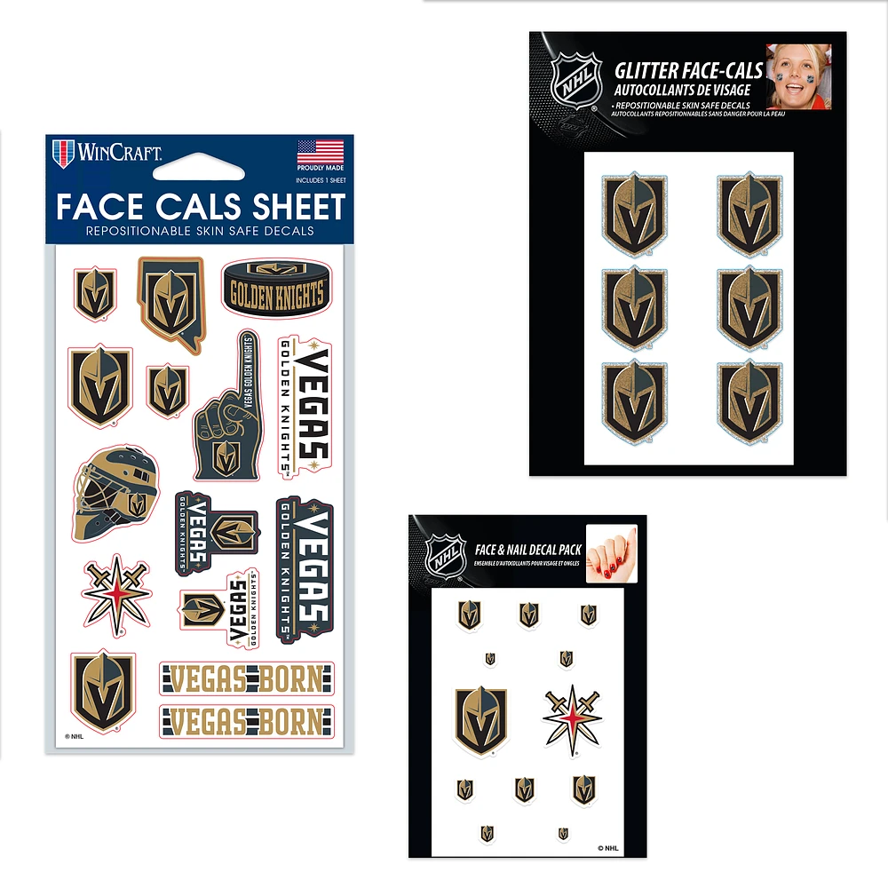 WinCraft Vegas Golden Knights 4" x 7" Waterless Tattoos Set