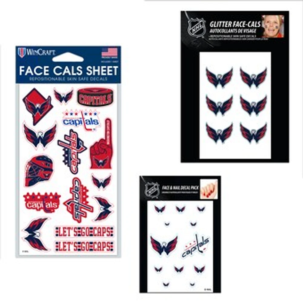 WinCraft Washington Capitals 4" x 7" Waterless Tattoos Set