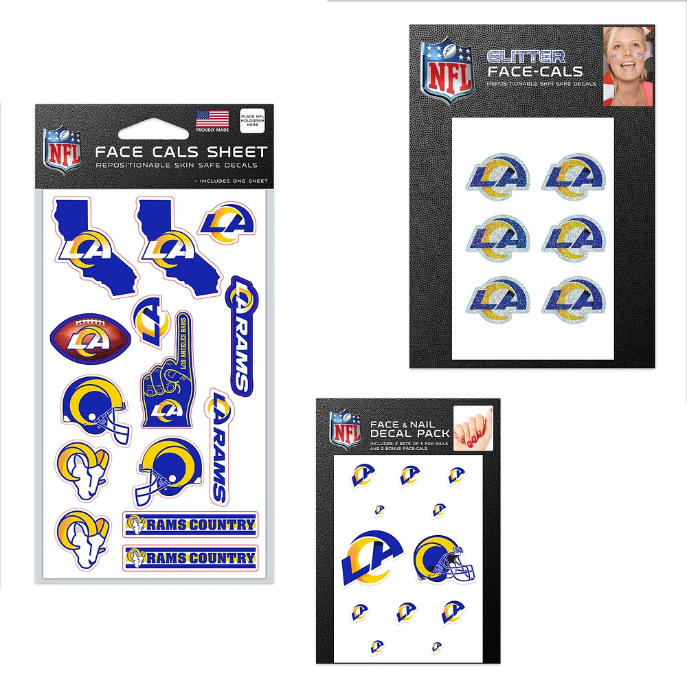 WinCraft Los Angeles Rams 4" x 7" Waterless Tattoos Set