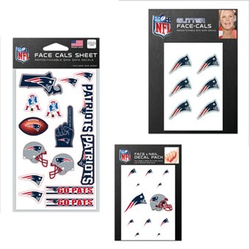 WinCraft New England Patriots 4" x 7" Waterless Tattoos Set