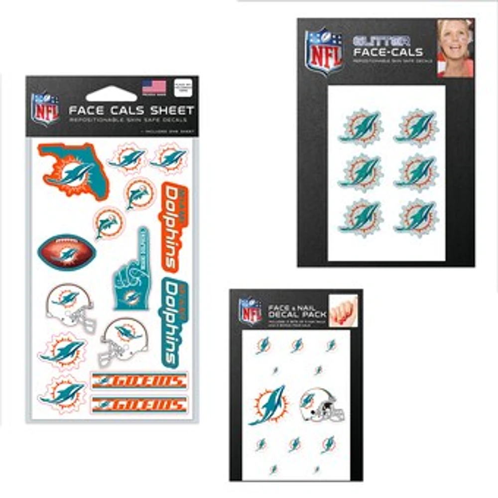 WinCraft Miami Dolphins 4" x 7" Waterless Tattoos Set