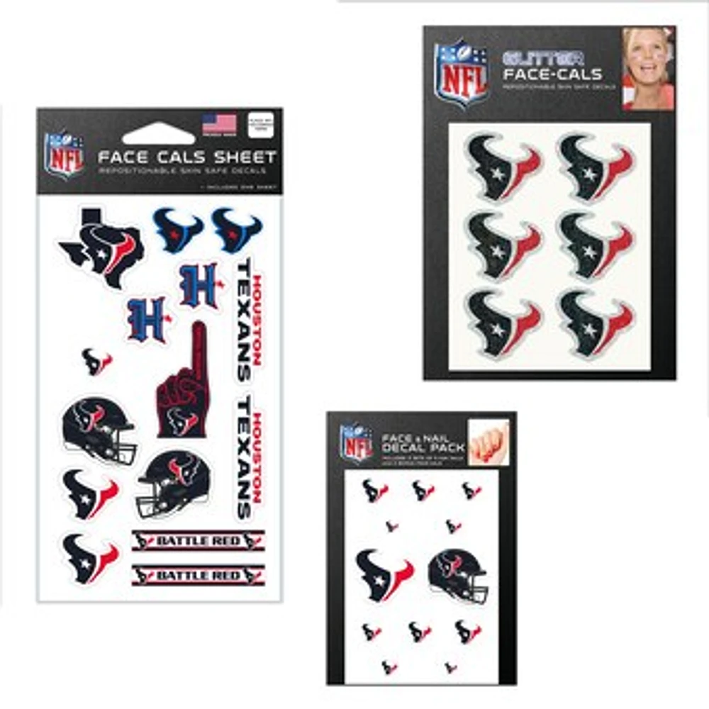 WinCraft Houston Texans 4" x 7" Waterless Tattoos Set