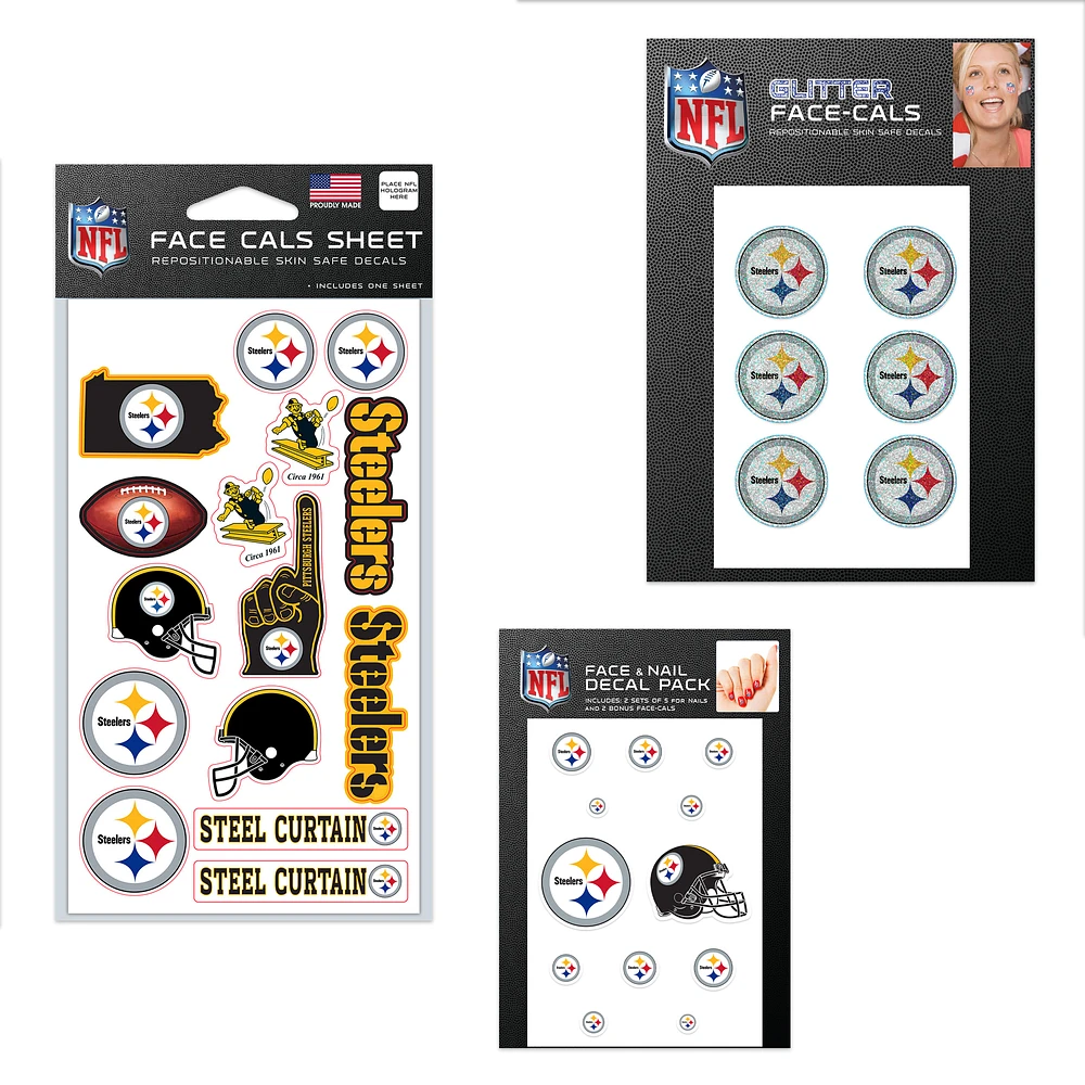 WinCraft Pittsburgh Steelers 4" x 7" Waterless Tattoos Set