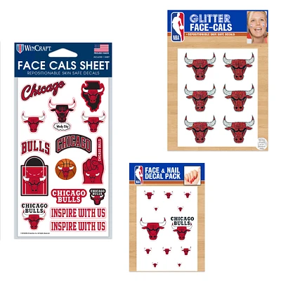 WinCraft Chicago Bulls 4" x 7" Waterless Tattoos Set