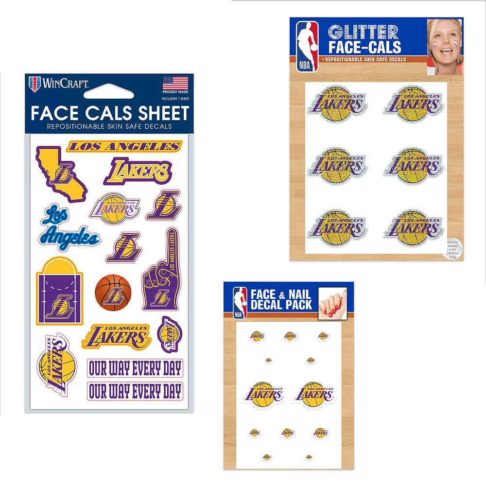 WinCraft Los Angeles Lakers 4" x 7" Waterless Tattoos Set