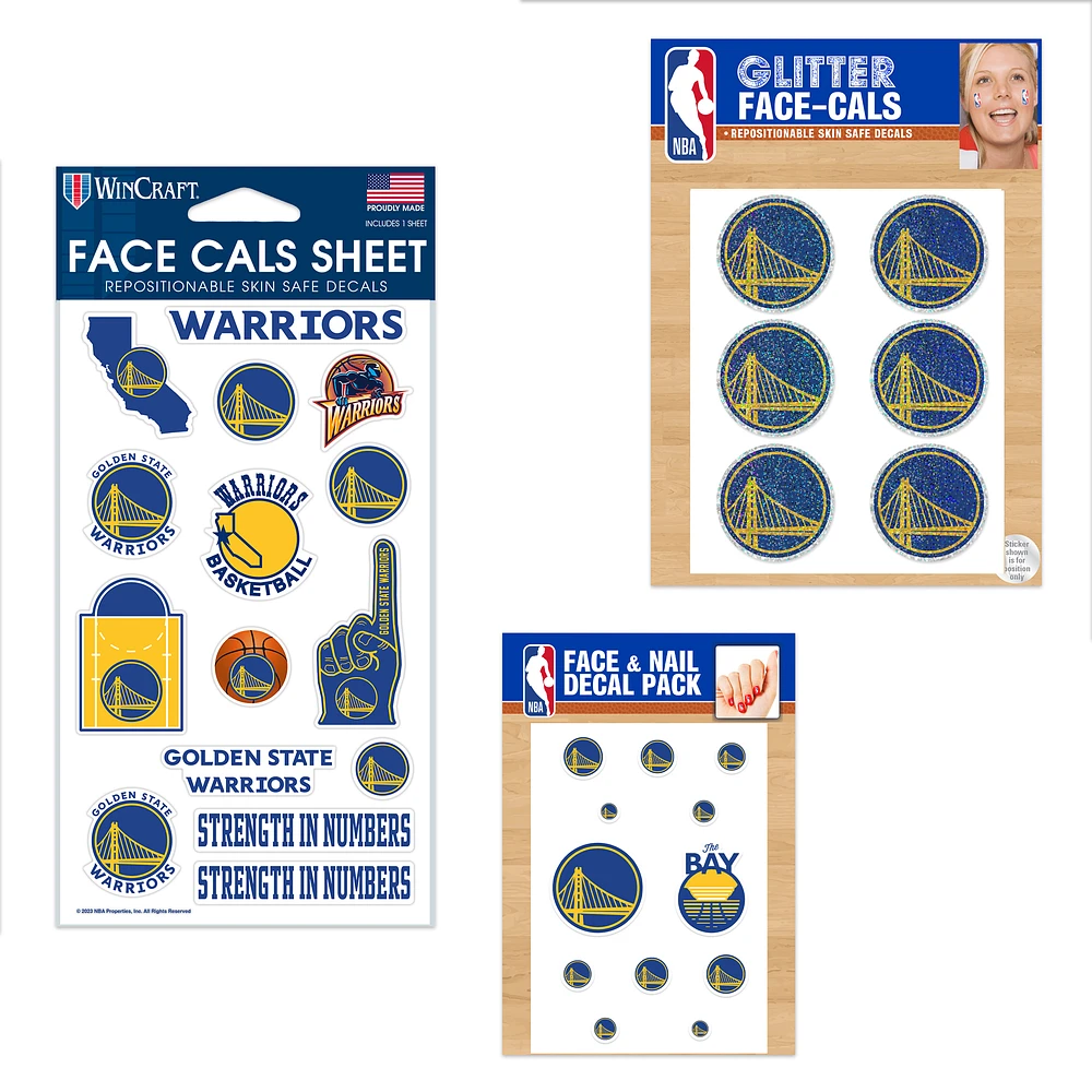 WinCraft Golden State Warriors 4" x 7" Waterless Tattoos Set