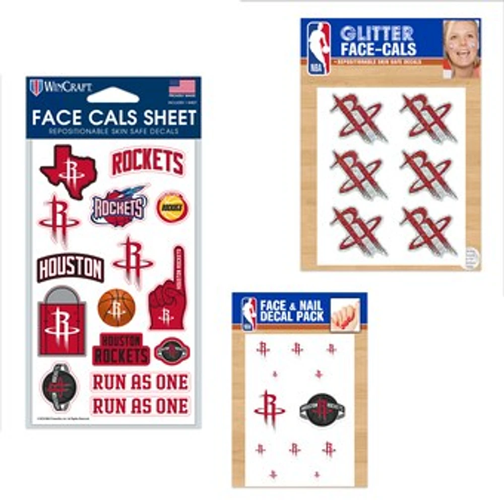 WinCraft Houston Rockets 4" x 7" Waterless Tattoos Set