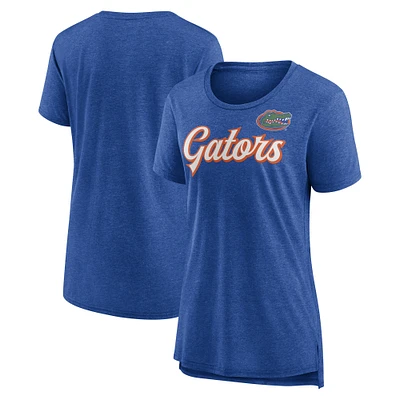 Women's Fanatics Royal Florida Gators Heritage Past Script Tri-Blend T-Shirt