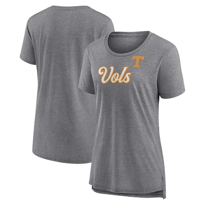 Women's Fanatics Gray Tennessee Volunteers Heritage Past Script Tri-Blend T-Shirt