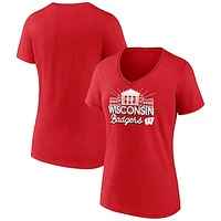 Women's Fanatics  Red Wisconsin Badgers Fundamentals Region Draw T-Shirt