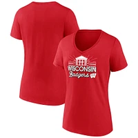 Women's Fanatics  Red Wisconsin Badgers Fundamentals Region Draw T-Shirt