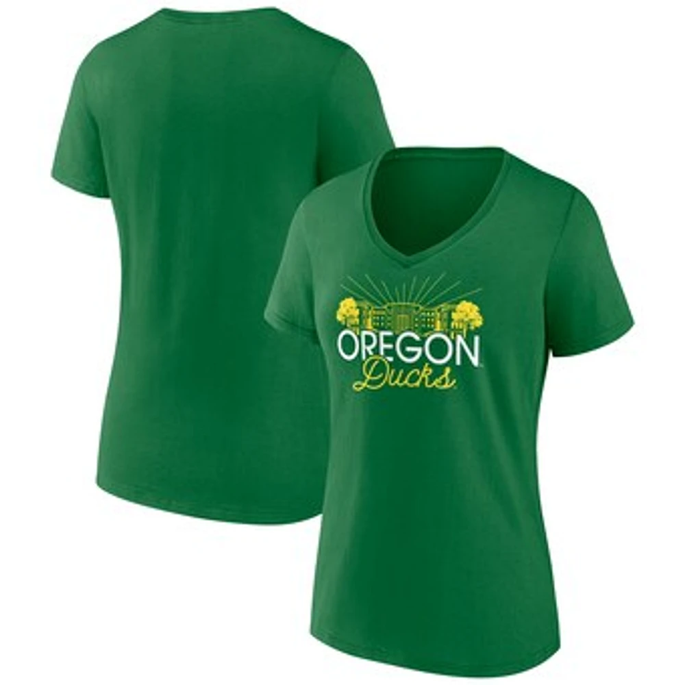 Women's Fanatics  Green Oregon Ducks Fundamentals Region Draw T-Shirt