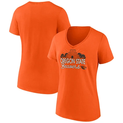 Women's Fanatics  Orange Oregon State Beavers Fundamentals Region Draw T-Shirt